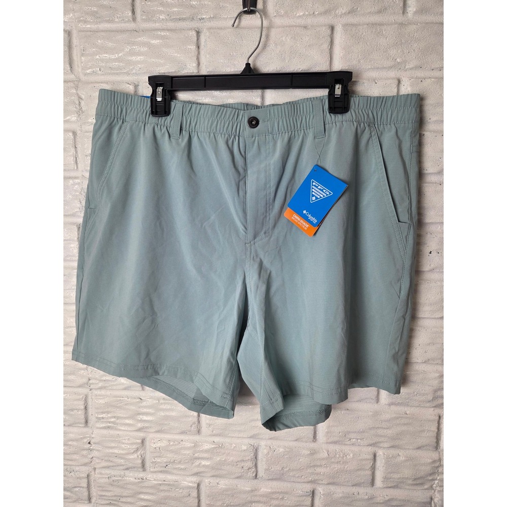 Columbia PFG Omni Shade shorts Men's XL sage green NWT Elastic waist Active Fit